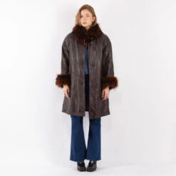 Vintage 70's Women Leather Fur Coat In Brown 9 Vintage 70's Women Leather Fur Coat In Brown -Northern Grip kvadrats 45 59721846 310f 4b72 9d7a 54a152c98e28
