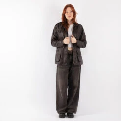 Vintage 00's Women Barbour Leather Jacket In Brown 9 Vintage 00's Women Barbour Leather Jacket In Brown -Northern Grip kvadrats 45 9aa24e09 f7a3 4ab7 b589 c740213b883f