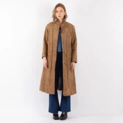 Vintage 80's Women Suede Fur Long Coat In Beige 9 Vintage 80's Women Suede Fur Long Coat In Beige -Northern Grip kvadrats 46 03397547 3805 4998 a67a 45dd4086308c