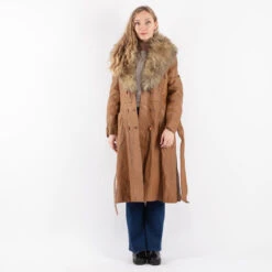 Vintage 90's Penny Lane Leather Coat In Brown -Northern Grip kvadrats 79 0ed2f949 9c83 403d 9f62 b170a675cb12