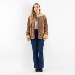 Vintage 90's Women Suede Sherpa Jacket In Brown -Northern Grip kvadrats 92 5c2d3c35 e927 4661 b4ce 522d27a2cae5
