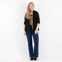 Vintage 70's Women Sheepskin Vest In Black -Northern Grip kvadrats 93 b3caca1f 31d4 473b b76f cfbe221619c1