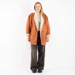 Vintage 80's Women Shearling Coat In Brown -Northern Grip kvadrats 12 09391d14 d2ed 4ddb 8538 65efa0c2cd10