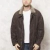 Men Vintage 90's Suede Parka Jacket