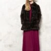 Vintage 60's Women Brown Fur Coat
