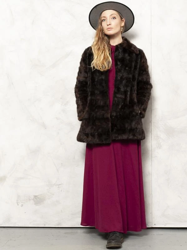 Vintage 60's Women Brown Fur Coat 1 Vintage 60's Women Brown Fur Coat