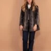 Vintage 60's Women Karakul Fur Coat In Grey