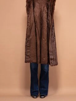 Vintage 60's Women Real Fur Overcoat In Striped Brown 9 Vintage 60's Women Real Fur Overcoat In Striped Brown -Northern Grip vintage 60s women real beaver fur coat brown 5