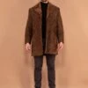 Vintage 70's Men Western Sheepskin Suede Coat In Brown