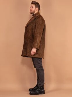 Vintage 70's Men Western Sheepskin Suede Coat In Brown 6 Vintage 70's Men Western Sheepskin Suede Coat In Brown -Northern Grip vintage 70s men sheepskin lined suede coat brown 3