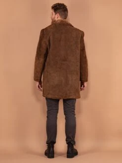 Vintage 70's Men Western Sheepskin Suede Coat In Brown 5 Vintage 70's Men Western Sheepskin Suede Coat In Brown -Northern Grip vintage 70s men sheepskin lined suede coat brown 4