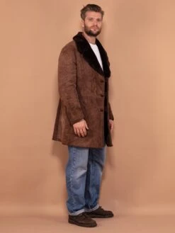 Vintage 70's Men Shearling Suede Coat In Brown 6 Vintage 70's Men Shearling Suede Coat In Brown -Northern Grip vintage 70s men sheepskin suede coat brown 2 9be7b82f 3d46 4443 8f98 82cd994432c7