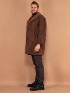 Vintage 70's Men Sheepskin Suede Coat In Brown -Northern Grip vintage 70s men sheepskin suede coat brown 2 d9d271c3 6704 4703 afd3 e9ec83f95d17