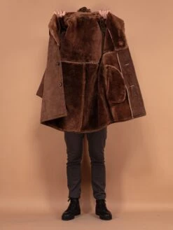 Vintage 70's Men Sheepskin Suede Coat In Brown -Northern Grip vintage 70s men sheepskin suede coat brown 4 71776995 f9a0 405f 822f efb7e8bae42d