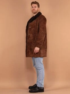 Vintage 70's Men Sherpa Lined Suede Coat In Brown 8 Vintage 70's Men Sherpa Lined Suede Coat In Brown -Northern Grip vintage 70s men suede sherpa coat brown 0595