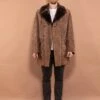 Vintage 70's Men Western Suede Sherpa Coat In Brown