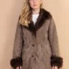 Vintage 70's Women Penny Lane Suede Coat In Brown