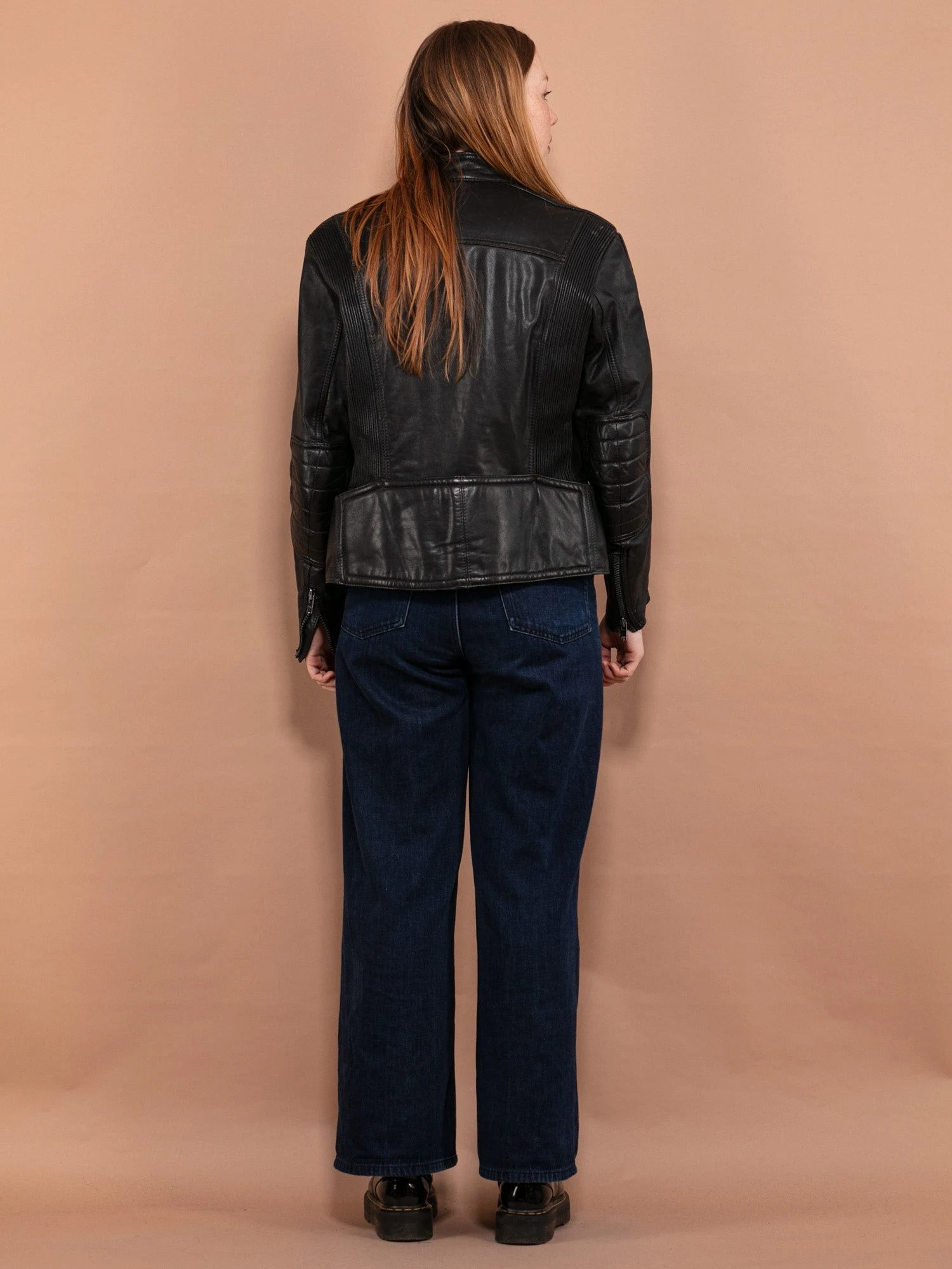 Vintage 80's Women Motorcycle Leather Jacket In Black 2 Vintage 80's Women Motorcycle Leather Jacket In Black - Image 2