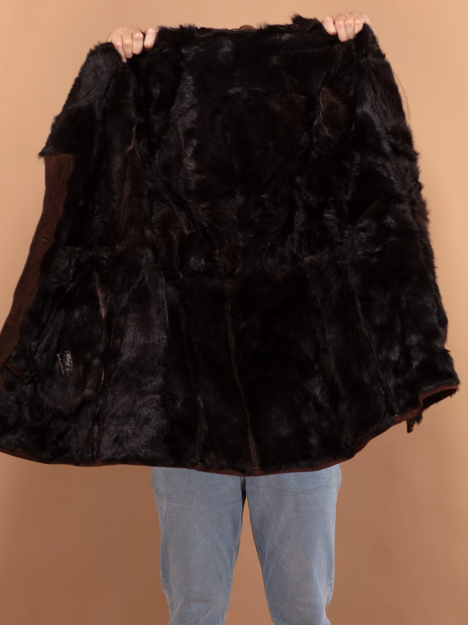 Vintage 90's Men Sheepskin Suede Coat In Chocolate Brown 5 Vintage 90's Men Sheepskin Suede Coat In Chocolate Brown - Image 5