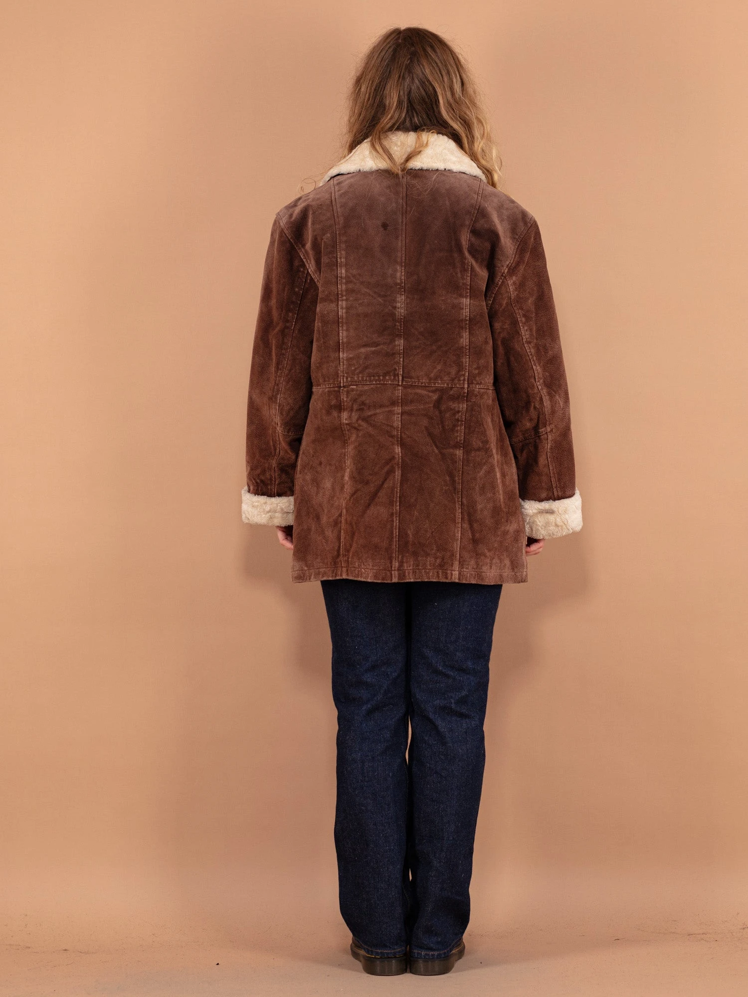 Vintage 90's Women Suede Coat In Brown 2 Vintage 90's Women Suede Coat In Brown - Image 2
