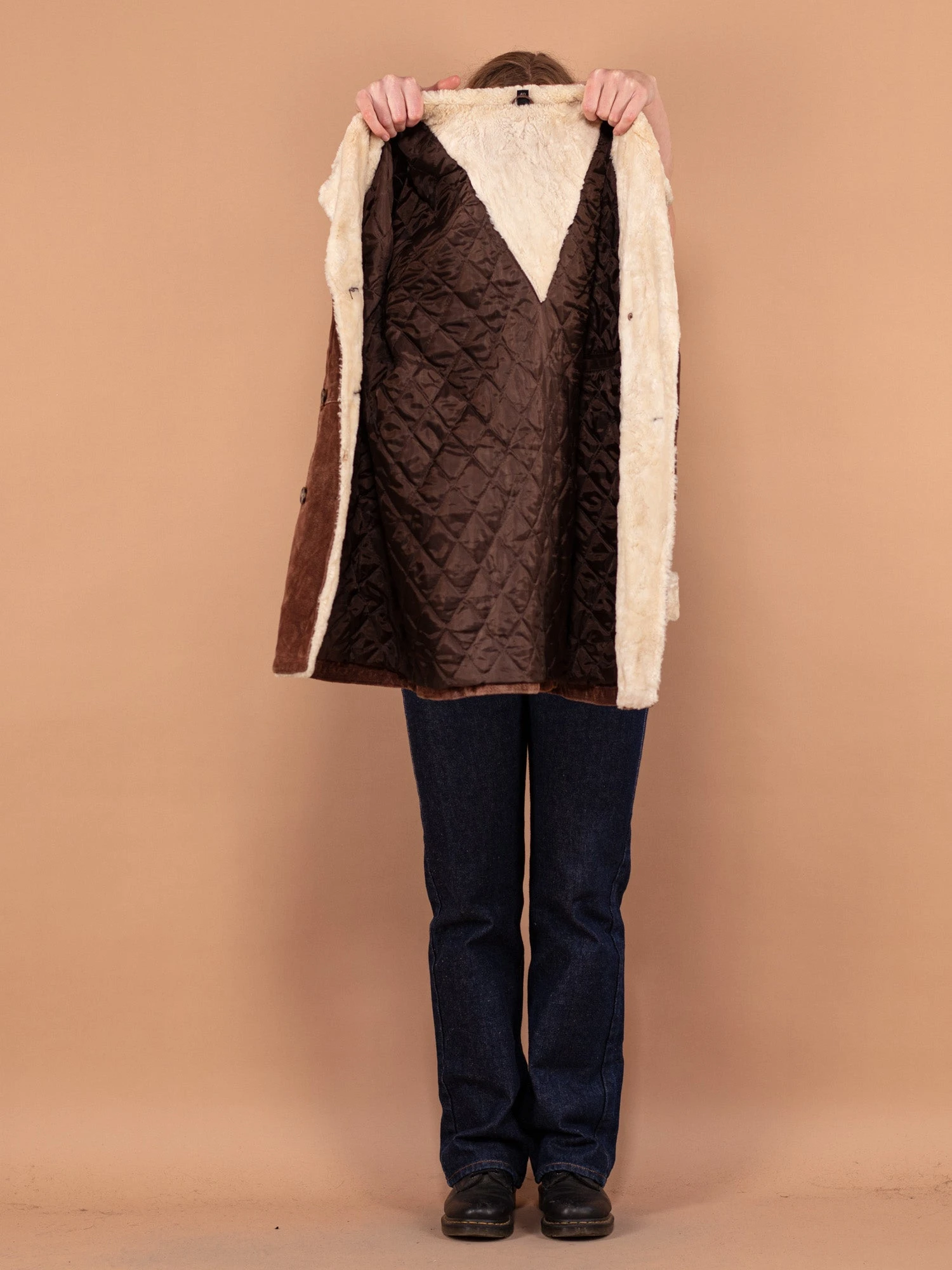 Vintage 90's Women Suede Coat In Brown 4 Vintage 90's Women Suede Coat In Brown - Image 4