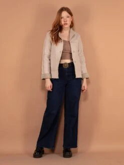 Vintage 90's Women Casual Sherpa Jacket In Off-White