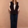 Vintage 00's Women Faux Shearling Vest In Purple