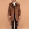 Vintage 90's Men Western Suede Coat In Brown