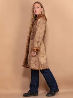 Vintage 90's Penny Lane Fur Coat In Brown 6 Vintage 90's Penny Lane Fur Coat In Brown -Northern Grip vintage women 90s brown suede fur penny lane coat 2