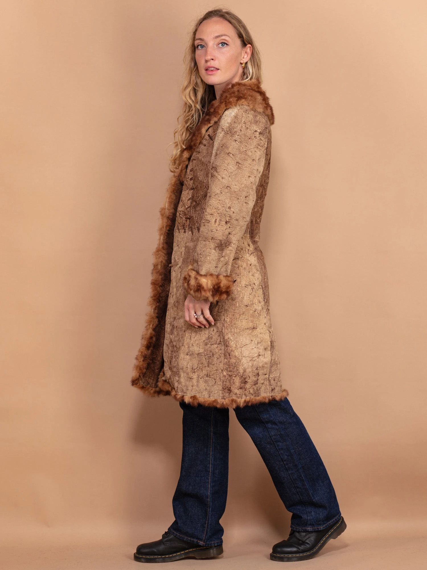 Vintage 90's Penny Lane Fur Coat In Brown 3 Vintage 90's Penny Lane Fur Coat In Brown - Image 3