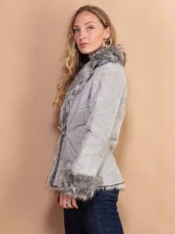 Vintage 00's Women Penny Lane Jacket In Grey 6 Vintage 00's Women Penny Lane Jacket In Grey -Northern Grip vintage women penny lane 00s suede jacket grey 2